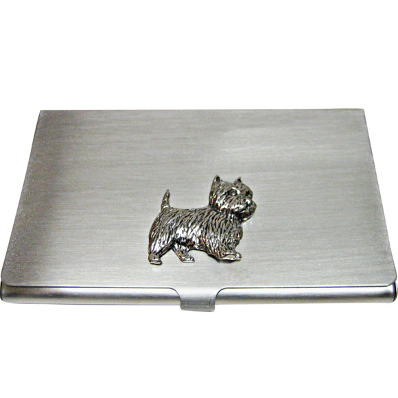 Antique Dog Business Card Holder